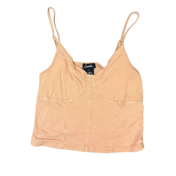 Justify Tan Ribbed Tank Top - Picture 1 of 2